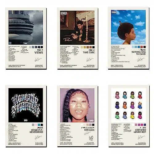 TOBIANG Drake Poster Album Cover Limited Edition Posters (Set of ) Unframe in x in(xcm)