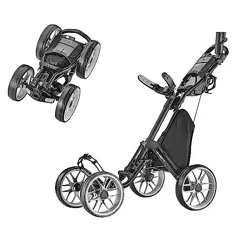 caddytek Caddycruiser One Version   One Click Folding heel Golf Push Cart, Dark Grey