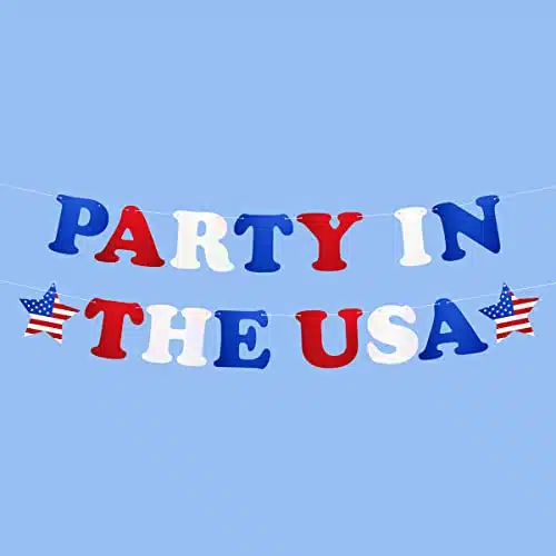 xo, Fetti Party In The USA Fourth of July Foil Banner   Red, White + Blue Foil Ft.  USA Party Favors, American Flag Party Supplies, th of July Decorations, Stars and Stripes Decor