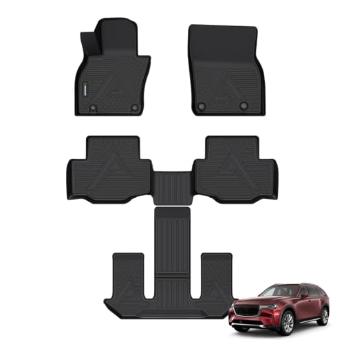 ANBINGO Floor Mats Custom for azda CX & azda CX PHEV (Plug in Hybrid) &Seater Rows, Cuttable Waterproof All Weather Car Mats Guard Liners CXAccessories  Black