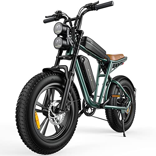 ENGWE Electric Bike for Adults   Fat Tire Offroad Cruiser E Motorcycle PH iles Long Range for VAh Single Battery,Green