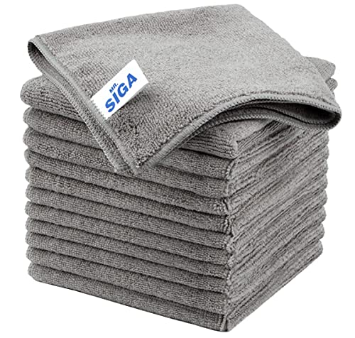MR.SIGA Microfiber Cleaning Cloth, All Purpose Microfiber Towels, Streak Free Cleaning Rags, Pack of , Grey, x cm(x inch)