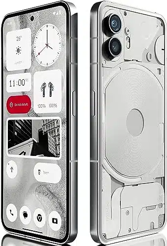 Nothing Phone Smartphone Unlocked G Android Phone Snapdragon + Gen chipset, P Dual Camera, '' AMOLED Display, mAh Battery, NFC,GB + GB,White (No Charger)
