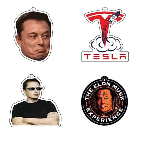 PCS Elon Musk Car Air Fresheners for Tesla, Spacex lover Car Hanging Decoration Accessories Car Rearview Mirror Pendant for Fans Men Women Gifts (Musk)