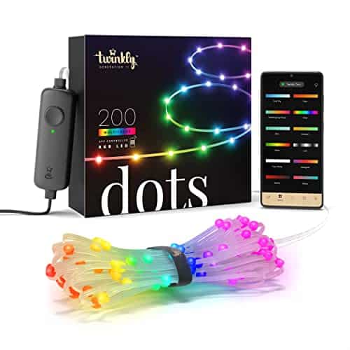 Twinkly Dots  App Controlled Flexible LED Light String with RGB (illion Colors) LEDs. feet. Clear Wire. Indoor and Outdoor Smart Home Lighting Decoration