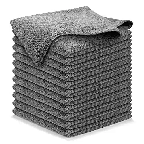 USANOOKS Microfiber Cleaning Cloth Grey   Packs x  High Performance   ashes, Ultra Absorbent Towels Weave Grime & Liquid for Streak Free Mirror Shine   Car Washing Cloth