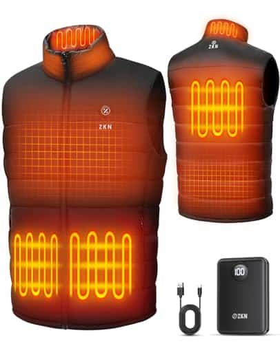 ZKN Heated Vest for Men with mAh V Battery Pack Included, Lightweight Men's Heated Vest Rechargeable