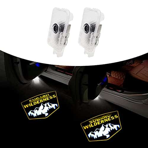 uunonaha LED Car Door Logo Lights Courtesy Projector Laser Welcome Light Puddle lamp pcs Compatible with Forester Outback Legacy Car Accessories (wilderness yellow, wilderness