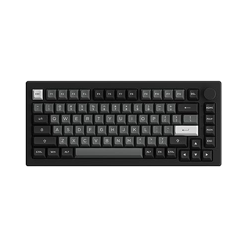 Akko B Plus Mechanical Keyboard % Percent RGB Hot swappable Keyboard with Knob, Black & Silver Theme with PBT Double Shot ASA Profile Keycaps VCream Yellow Pro Switch
