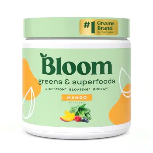 Bloom Nutrition Greens and Superfoods Powder for Digestive Health, Greens Powder with Digestive Enzymes, Probiotics, Spirulina, Chlorella for Bloating and Gut Support, Green J