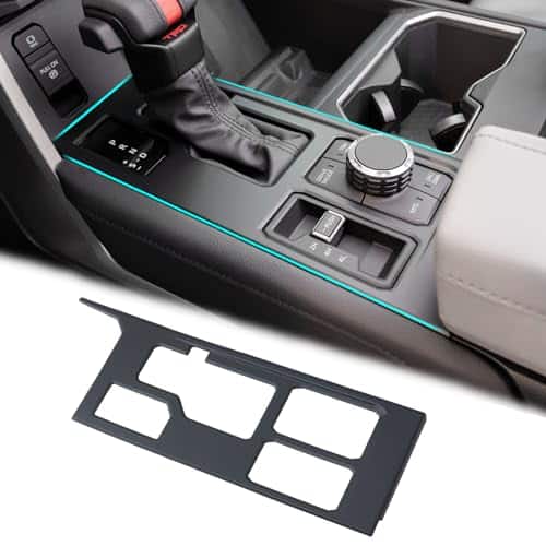 JDMCAR Central Control Gear Shift Panel Trim Cover Compatible with Toyota TundraSequoia Accessories, Gear Shift Control Anti Scratch Panel Decorative Sticker  Matte Black