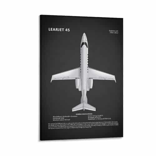 Learjet Aircraft Poster Aviation Art Airplane Wall Decor Vintage Aircraft Aviation Enthusiast Ai Canvas Poster Wall Art Decor Print Picture Paintings for Living Room Bedroom D