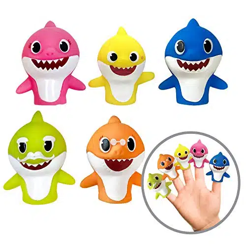 Nickelodeon Baby Shark Pc Finger Puppet Set   Party Favors, Educational, Bath Toys, Story Time, Beach Toys, Playtime,Count (Pack of )