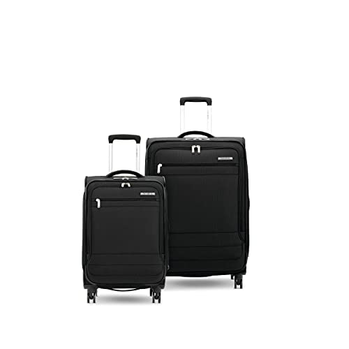 Samsonite Aspire DLX Softside Expandable Luggage Set with Spinners (Carry on & Medium), Black