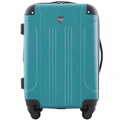 Travelers Club Chicago Hardside Expandable Spinner Luggages, Teal, Carry On