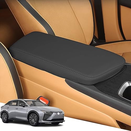 Xinrsheag Leather Center Console Cover Armrest Pad Protector Armrest Box Cover Accessories (black Stitches) for Lexus RZ e NX NX NX h NX h+