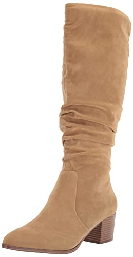 Amazon Essentials Women's Tall Block Heel Boots, Tan, ide