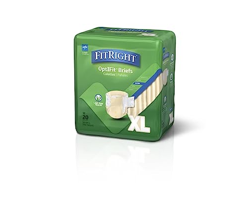 FitRight Ultra Adult Diapers, Disposable Incontinence Briefs with Tabs, Heavy Absorbency, X Large, , packs of (total)