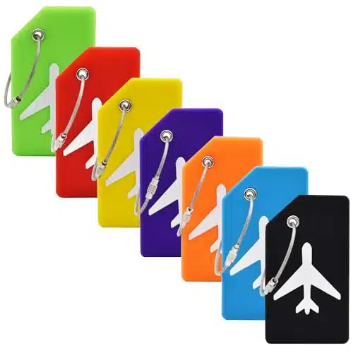 Pack Silicone Luggage Tag Baggage Handbag Travel Suitcase Tags with Name ID Card Perfect to Quickly Spot Luggage Suitcase (Multicolor