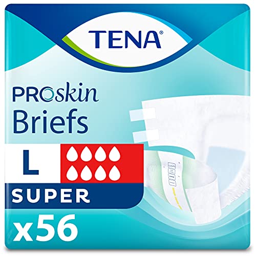 TENA Incontinence Adult Diapers, Maximum Absorbency, Disposable Briefs, ProSkin   Large   ct